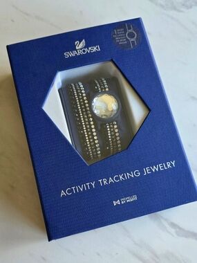 Swarovski Black Crystal Wrap Activity Tracking Jewelry
